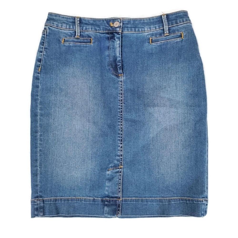 Talbots Blue Denim Pencil Skirt 8P